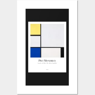 Composition with Yellow, Blue, Black and Light Blue with text by Mondrian Posters and Art